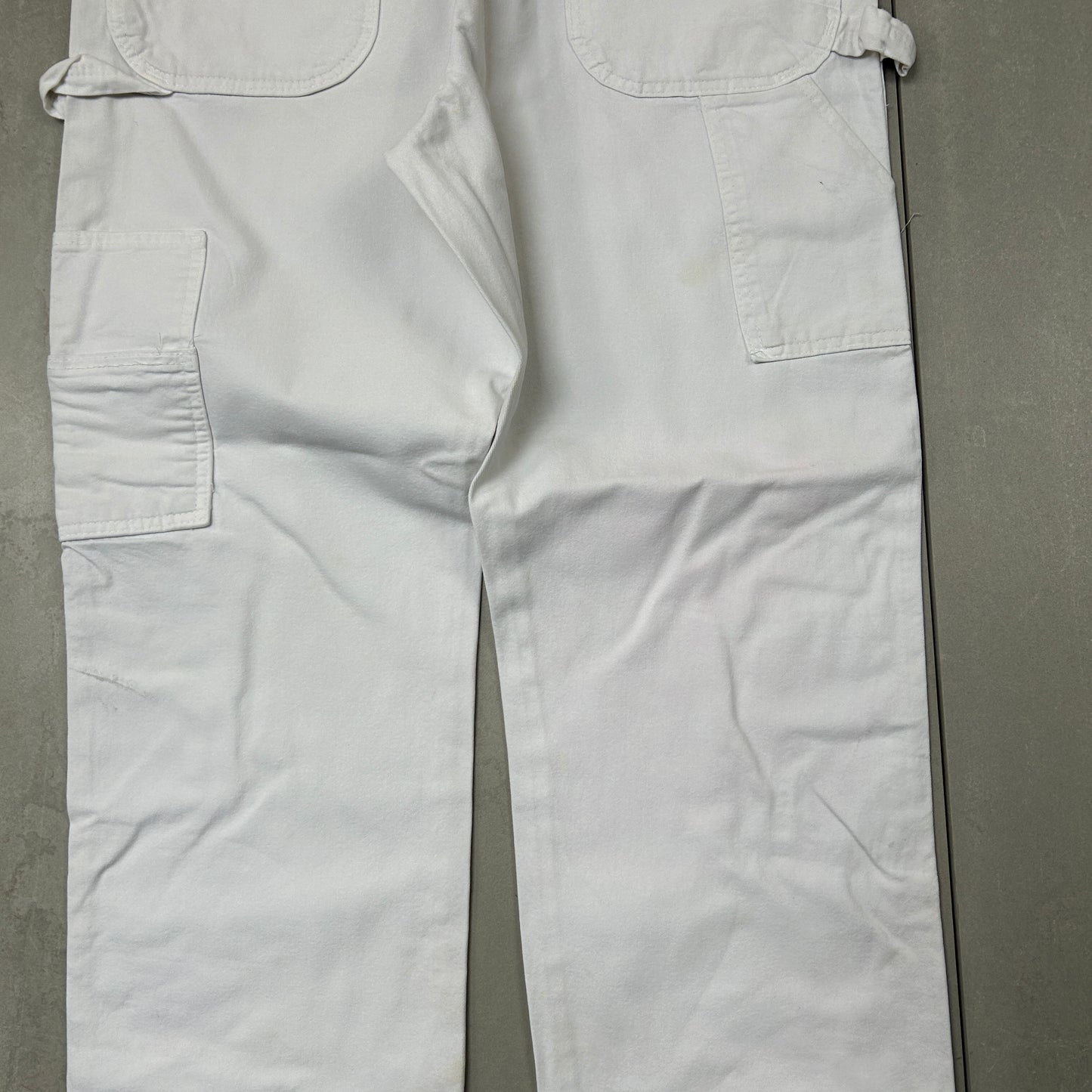 Vintage Dickies Workwear Carpenter Baggy White Trousers - 38