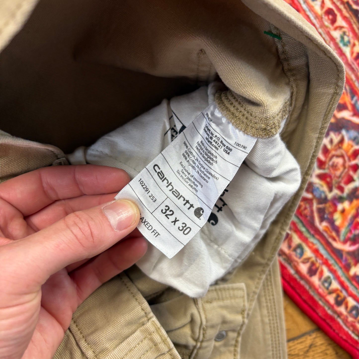 Vintage Carhartt Cream Workwear Carpenter Baggy Trousers - 32