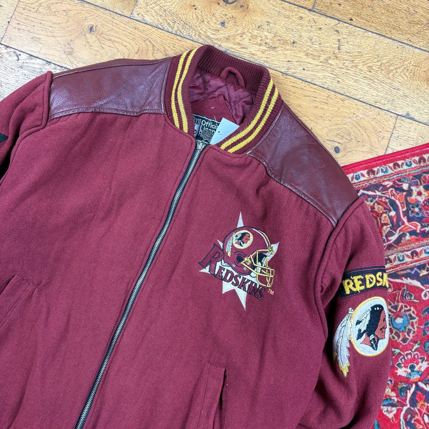 Vintage 90s NFL Washington Redskins Varisty Leather Embroidered Jacket - XL
