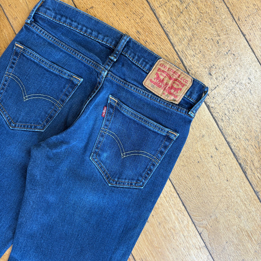 Vintage Levis 511 Slim Dark Blue Denim Jeans - 28