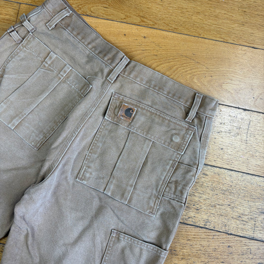Vintage Carhartt Workwear Brown Baggy Carpenter Shorts - 32