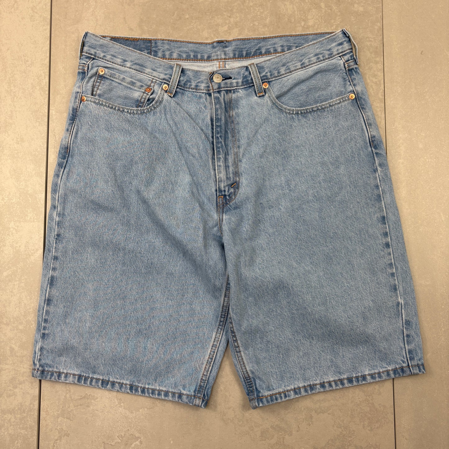Vintage Levis 469 Blue Baggy Denim Shorts - 36