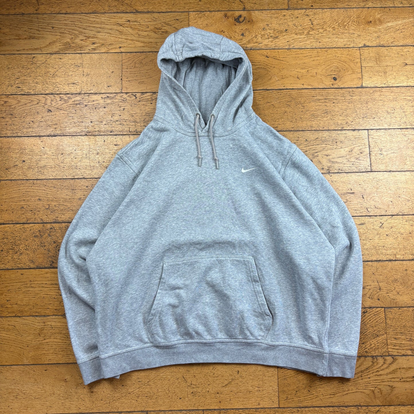 Vintage Nike Grey Swoosh Embroidered Hoodie Sweatshirt - XXL