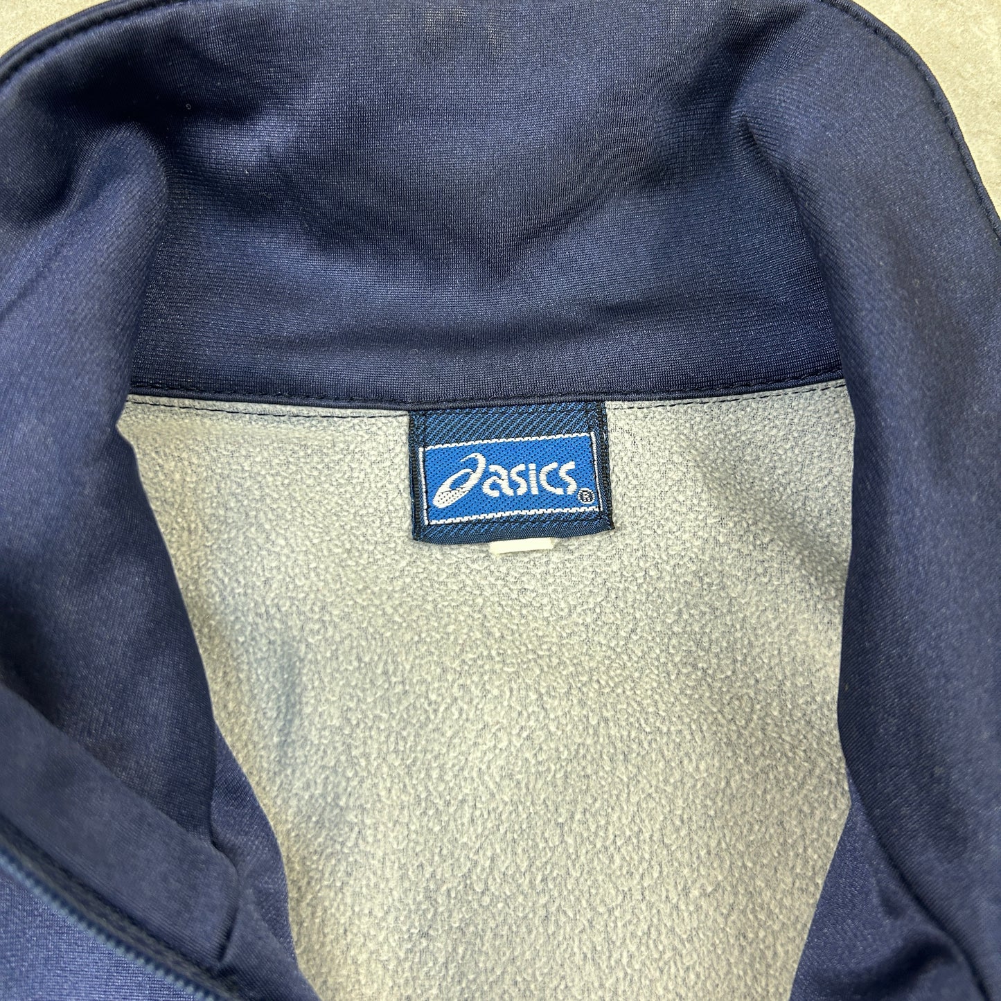 Vintage 90s Asics Navy Tracksuit Track Shell Windbreaker Jacket - M