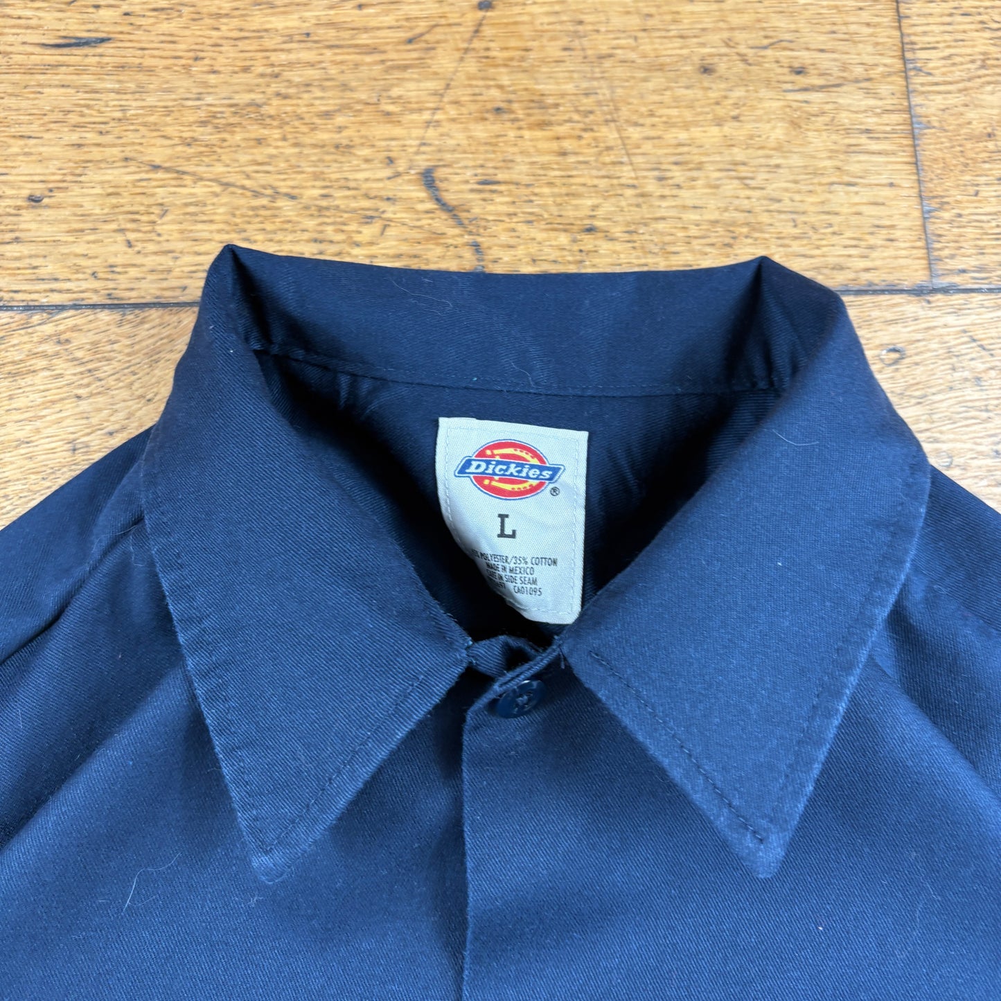 Vintage Navy Dickies Workwear Embroidered Shirt - L
