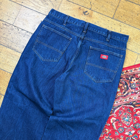 Vintage Dickies Workwear Carpenter Baggy Blue Jeans - 36