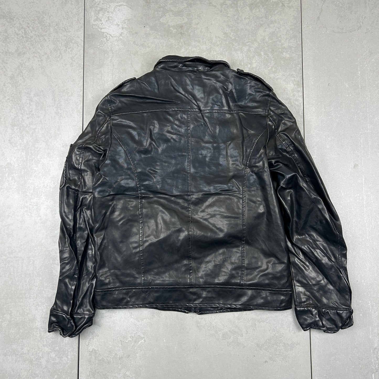 Vintage Aviator Pilot Flight Style Black Genuine Leather Bomber Jacket - S