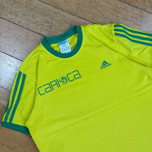 Vintage Adidas Yellow Green Brazil T-Shirt - S