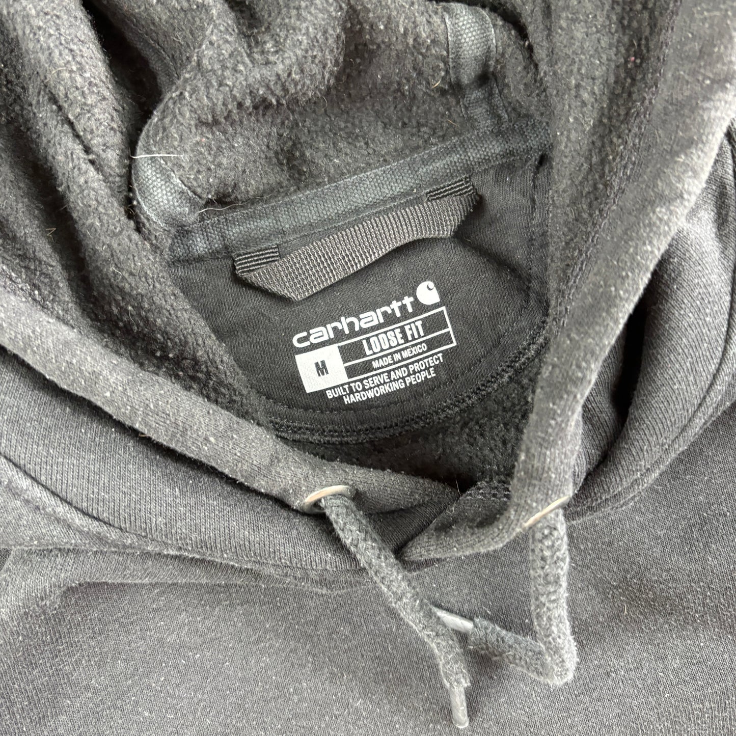 Vintage Carhartt Black Hoodie Sweatshirt - L