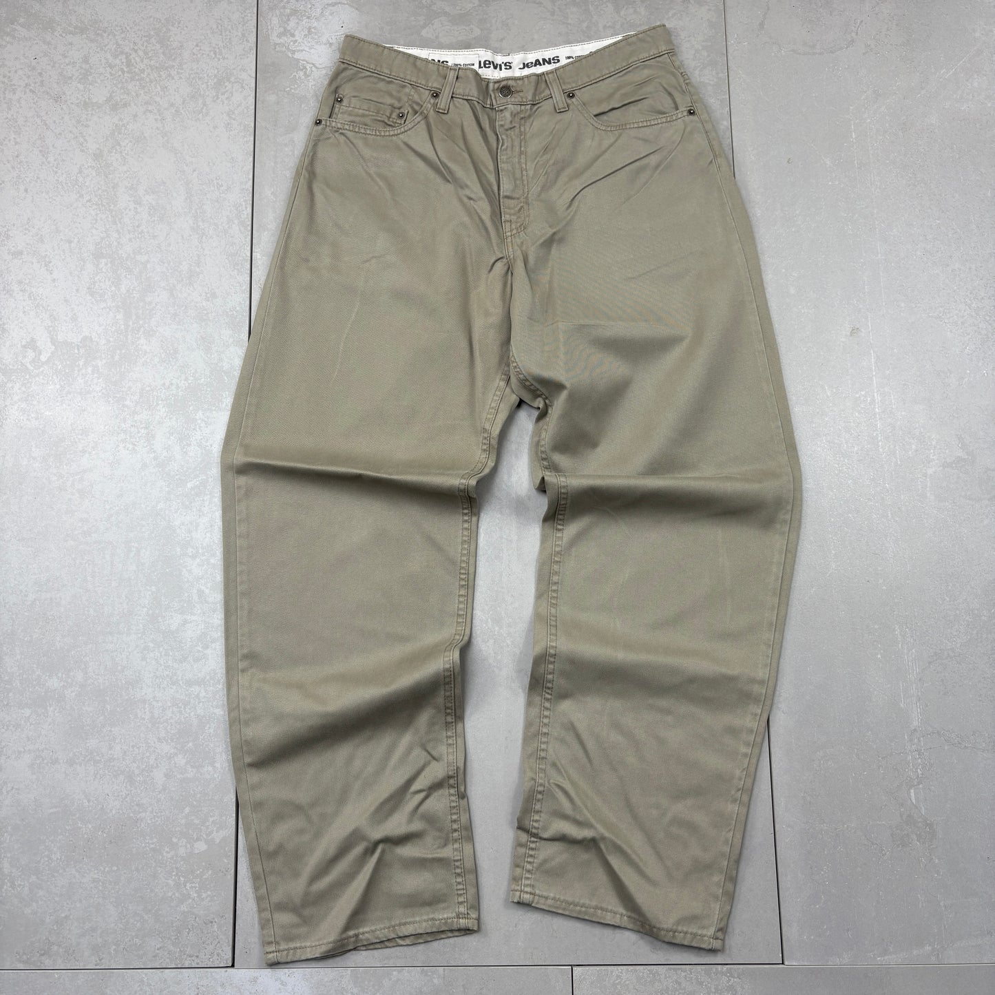 Vintage Levis Baggy Cream Chinos Trousers Jeans - 34