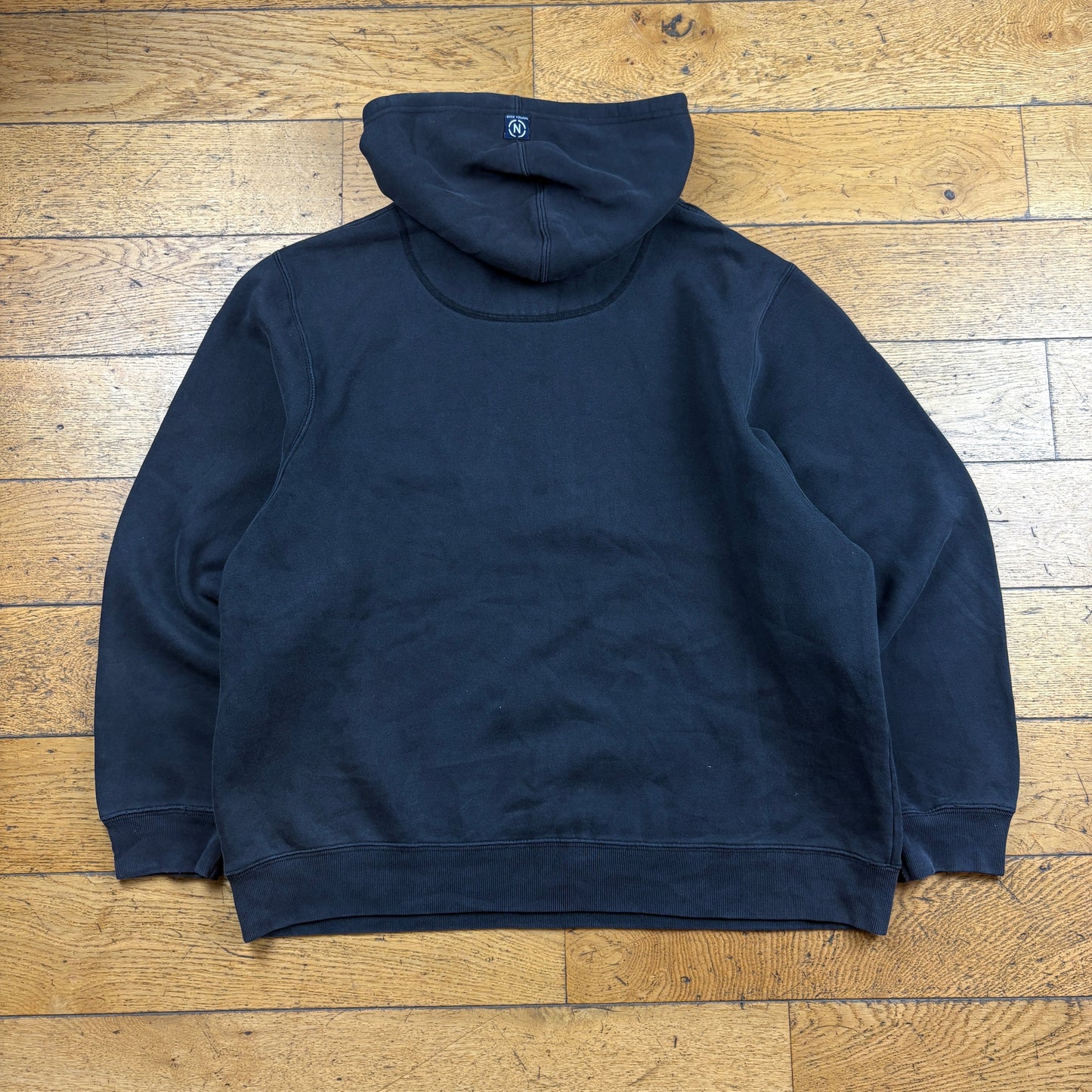 Vintage Nautica Black Embroidered Hoodie Sweatshirt - XXL