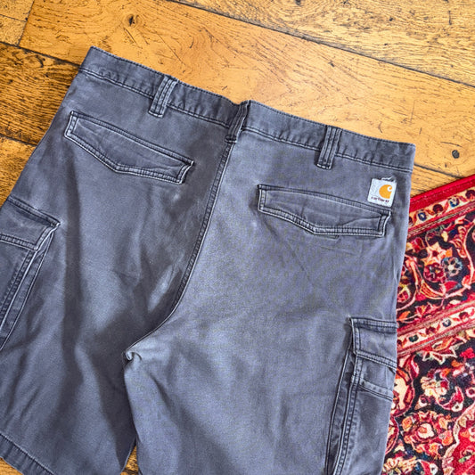 Vintage Carhartt Grey Workwear Baggy Carpenter Shorts - 38