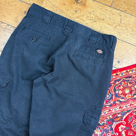 Vintage Dickies 874 Black Cargo Skate Baggy Trousers - 32
