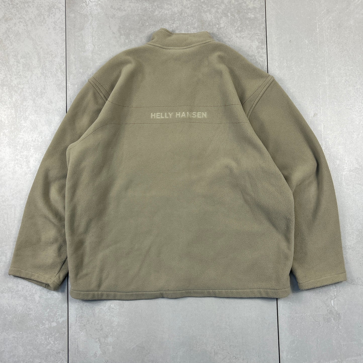 Vintage 90s Helly Hansen Khaki Embroidered Fleece Sweatshirt - XL