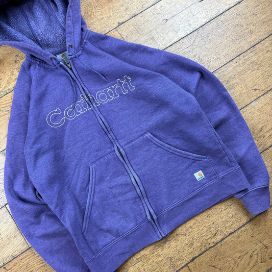 Vintage Carhartt Womens Purple Hoodie Sweatshirt - S