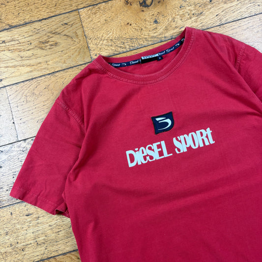 Vintage Diesel Red Graphic T-Shirt - S