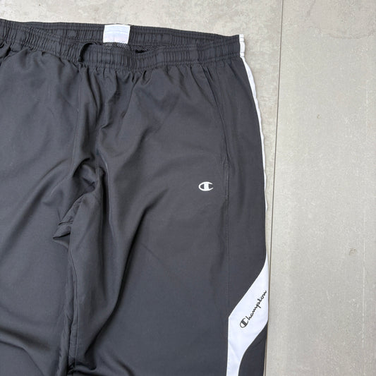 Vintage Champion Black Baggy Tracksuit Sweatpants Track Pants Bottoms - XL