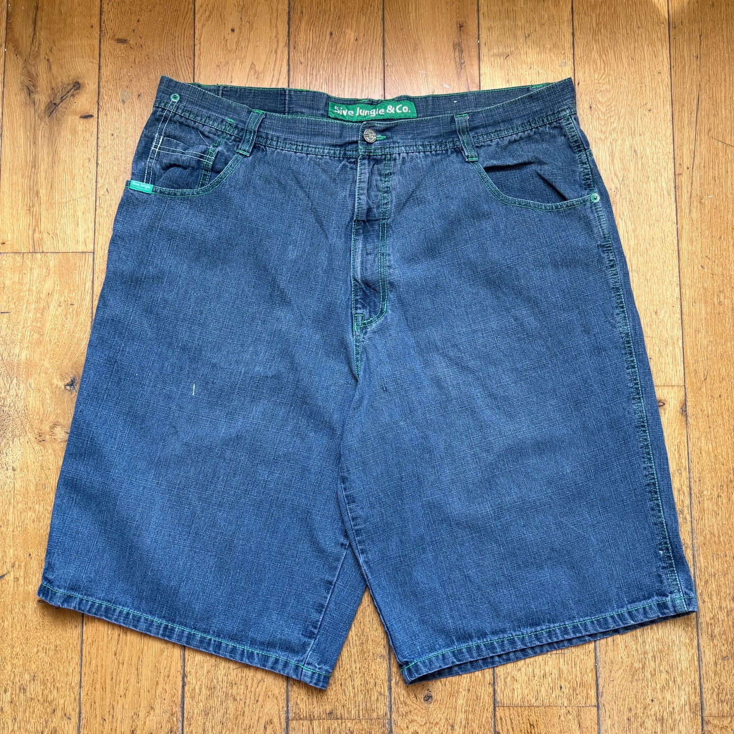 Vintage Embroidered Blue Hip Hop Baggy Shorts Jorts - 44