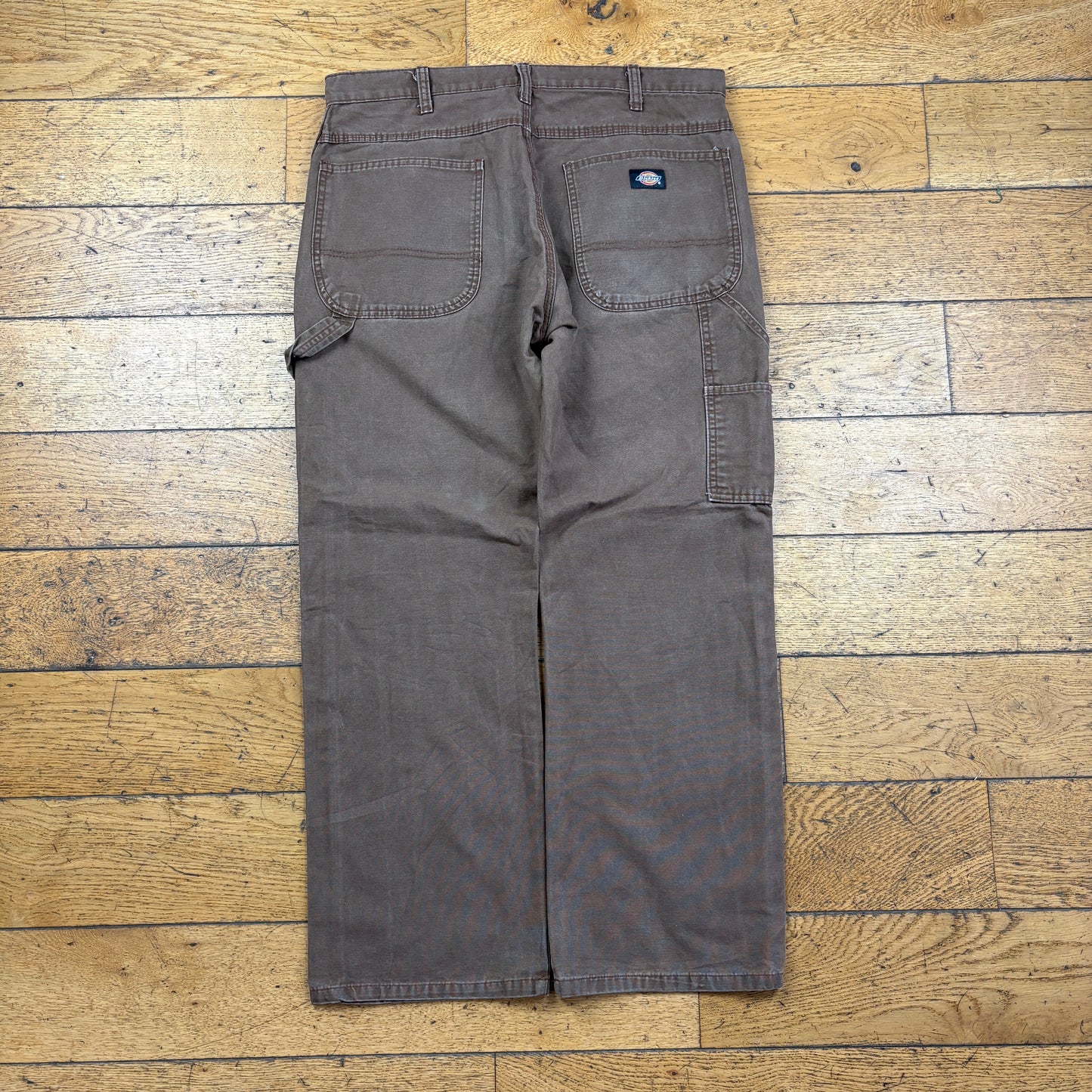 Vintage Dickies Brown Workwear Carpenter Baggy Trousers - 34