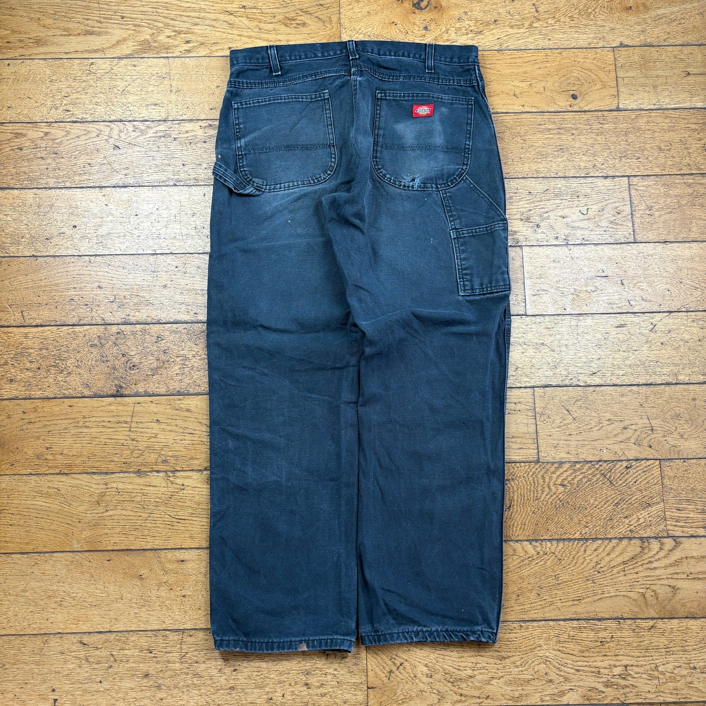 Vintage Dickies Black Workwear Carpenter Baggy Trousers - 36