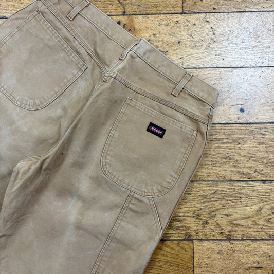 Vintage Dickies Workwear Carpenter Brown Baggy Shorts - 36