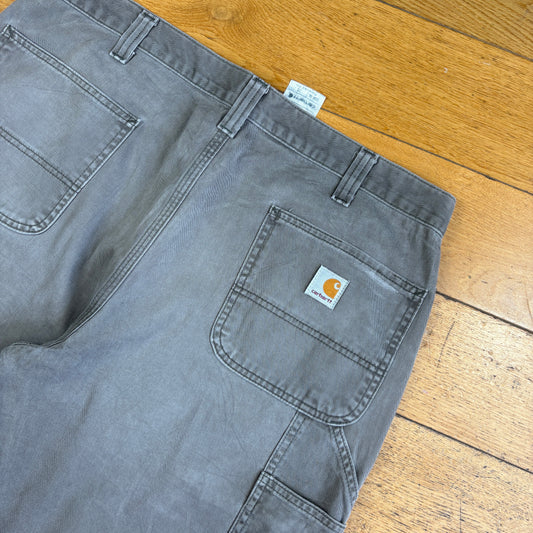 Vintage Carhartt Grey Workwear Baggy Carpenter Shorts - 38
