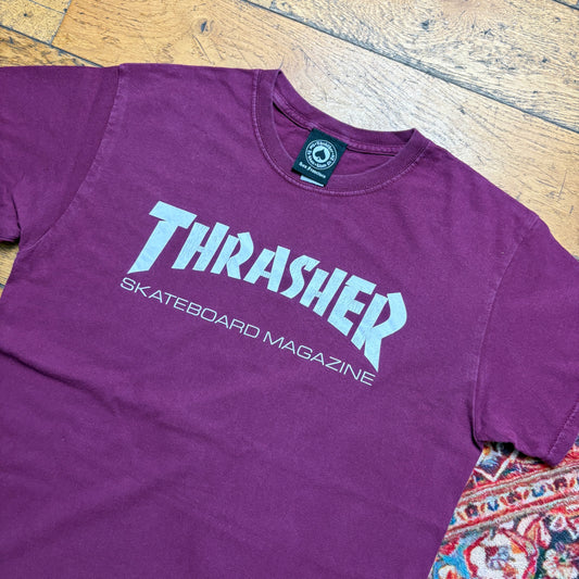 Vintage Thrasher Burgundy Skate Graphic T-Shirt - S