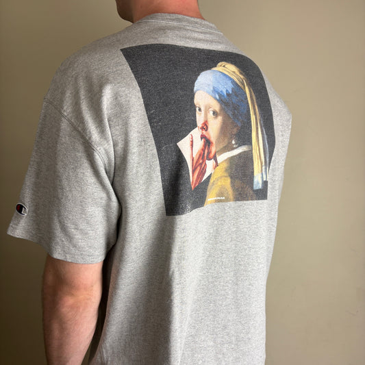 Vintage Champion Grey Skate Streetwear Graphic T-Shirt - L