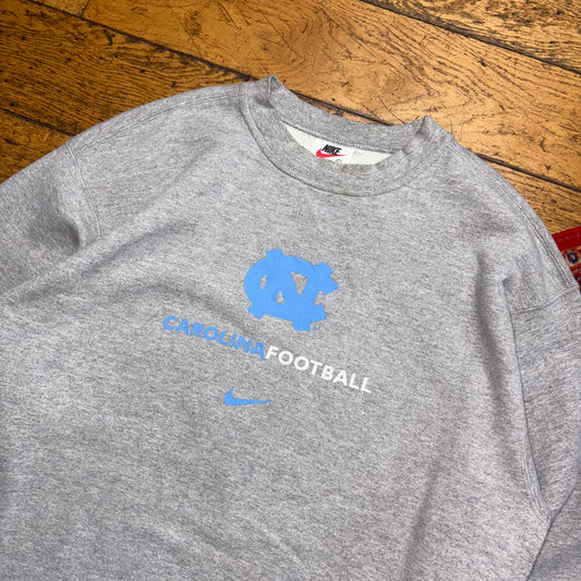 Vintage 90s Nike NFL Carolina Tar Heels Centre Swoosh Grey Sweatshirt -