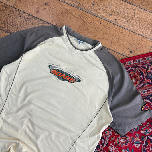 Vintage ASICS Surfwear Yellow Raglan Y2K T-Shirt - L