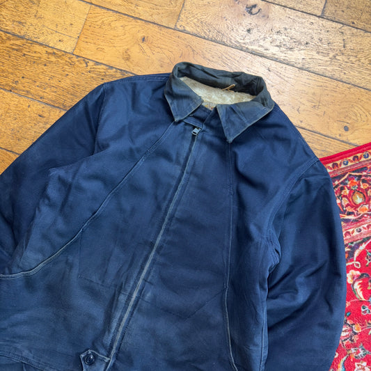 Vintage Navy Carhartt Style Workwear Chore Jacket - M