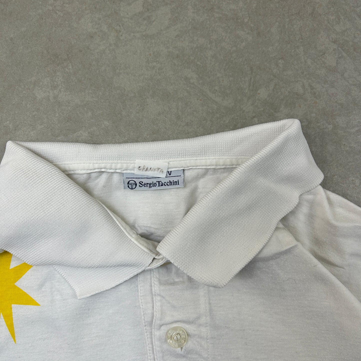 Vintage Sergio Tacchini White Embroidered Polo Shirt - S