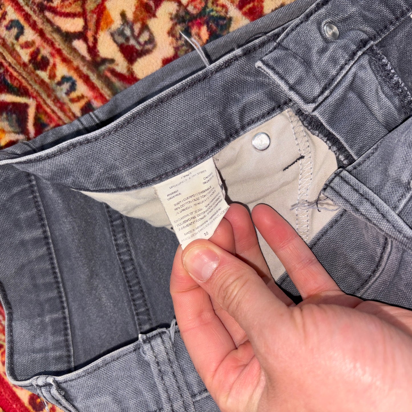 Vintage Dickies Workwear Carpenter Grey Baggy Shorts - 30