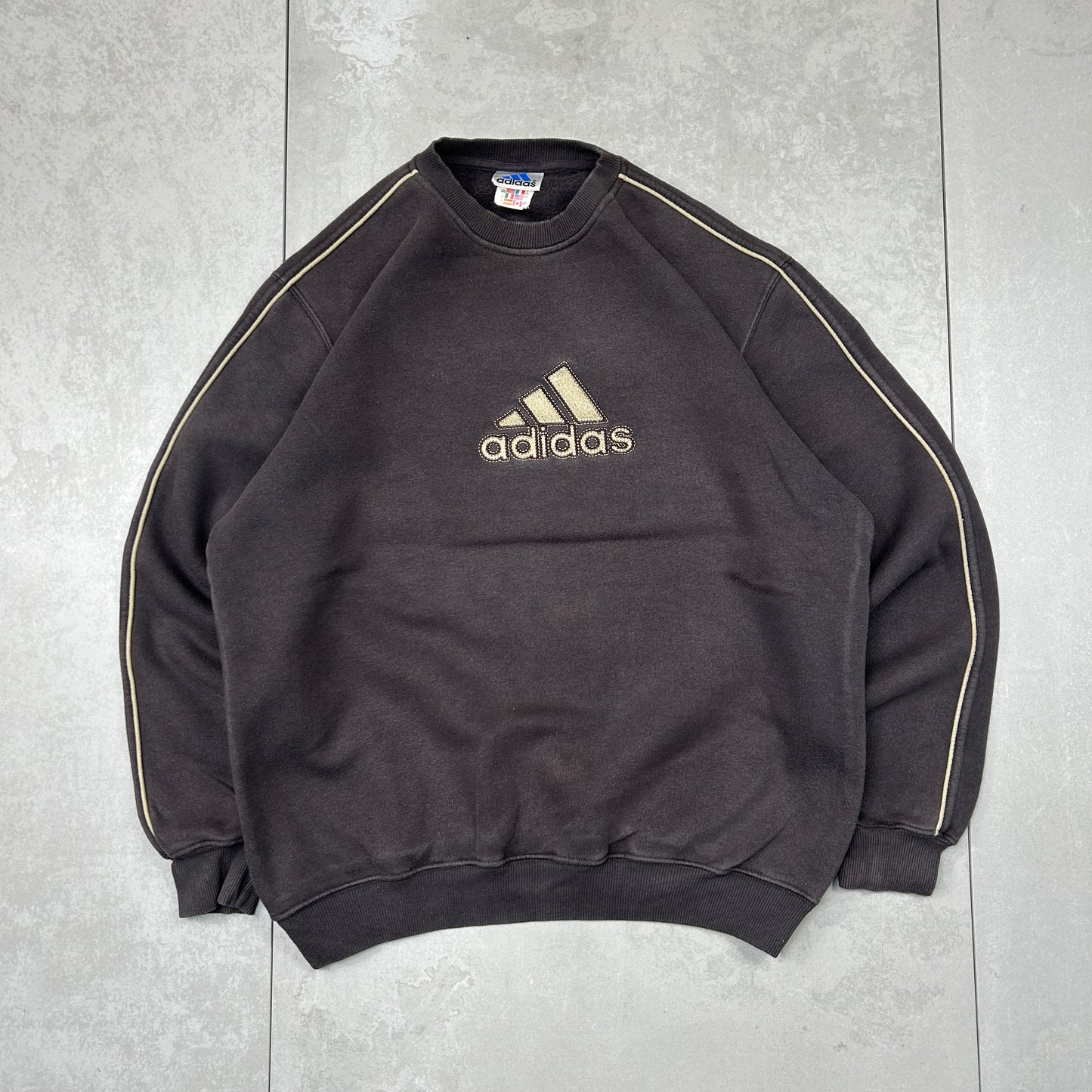 Vintage 90s Adidas Brown Embroidered Sweatshirt - L