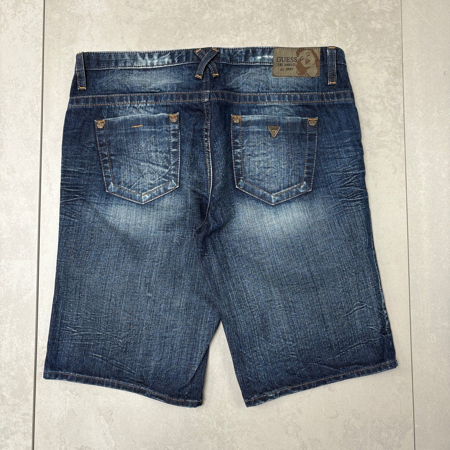 Vintage Guess Blue Hip Hop Baggy Shorts Jorts - 36