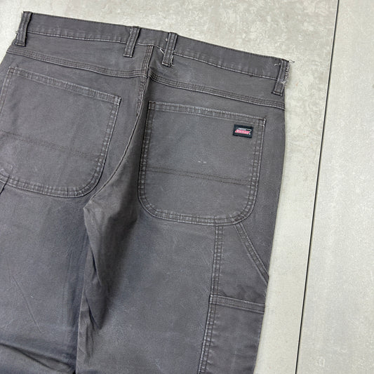 Vintage Dickies Workwear Carpenter Baggy Grey Trousers - 33