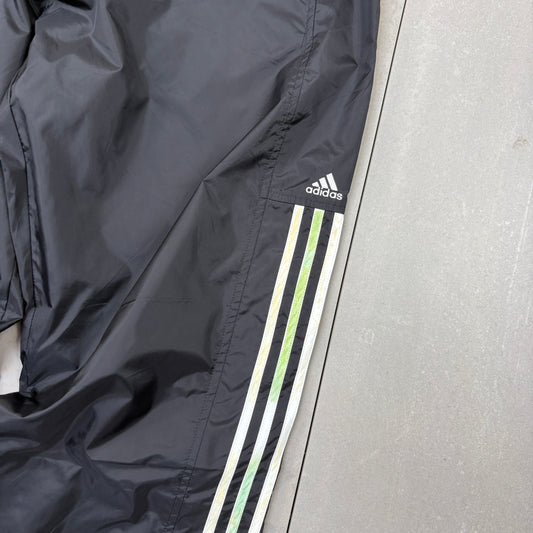 Vintage Adidas Black Baggy Tracksuit Sweatpants Track Pants Bottoms - L