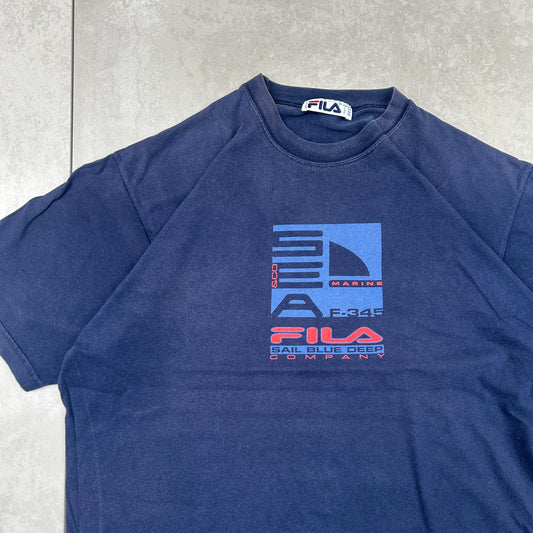 Vintage Fila Navy Graphic T-Shirt - L