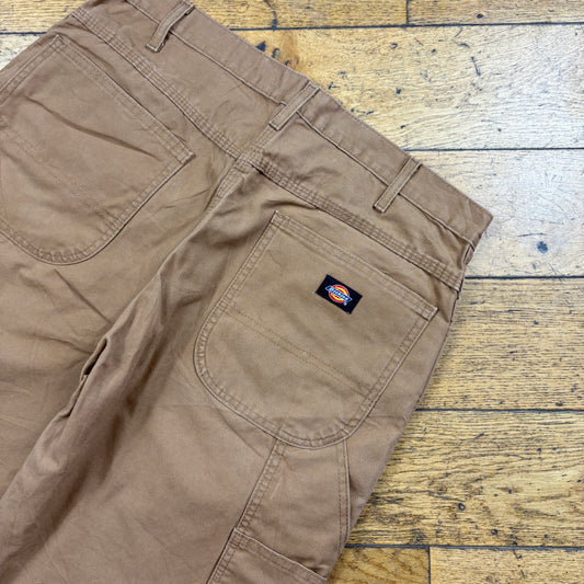 Vintage Dickies Workwear Carpenter Brown Baggy Shorts - 34
