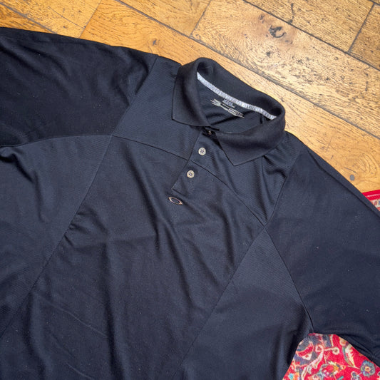 Vintage Oakley Metal Black Polo Shirt - 2XL