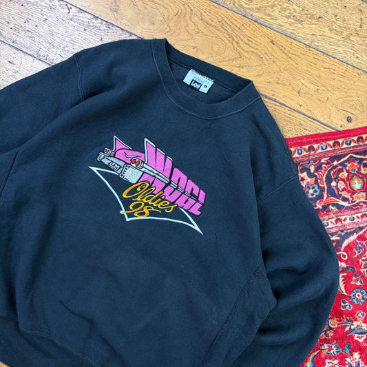 Vintage 90s Lee Black Embroidered Sweatshirt - L
