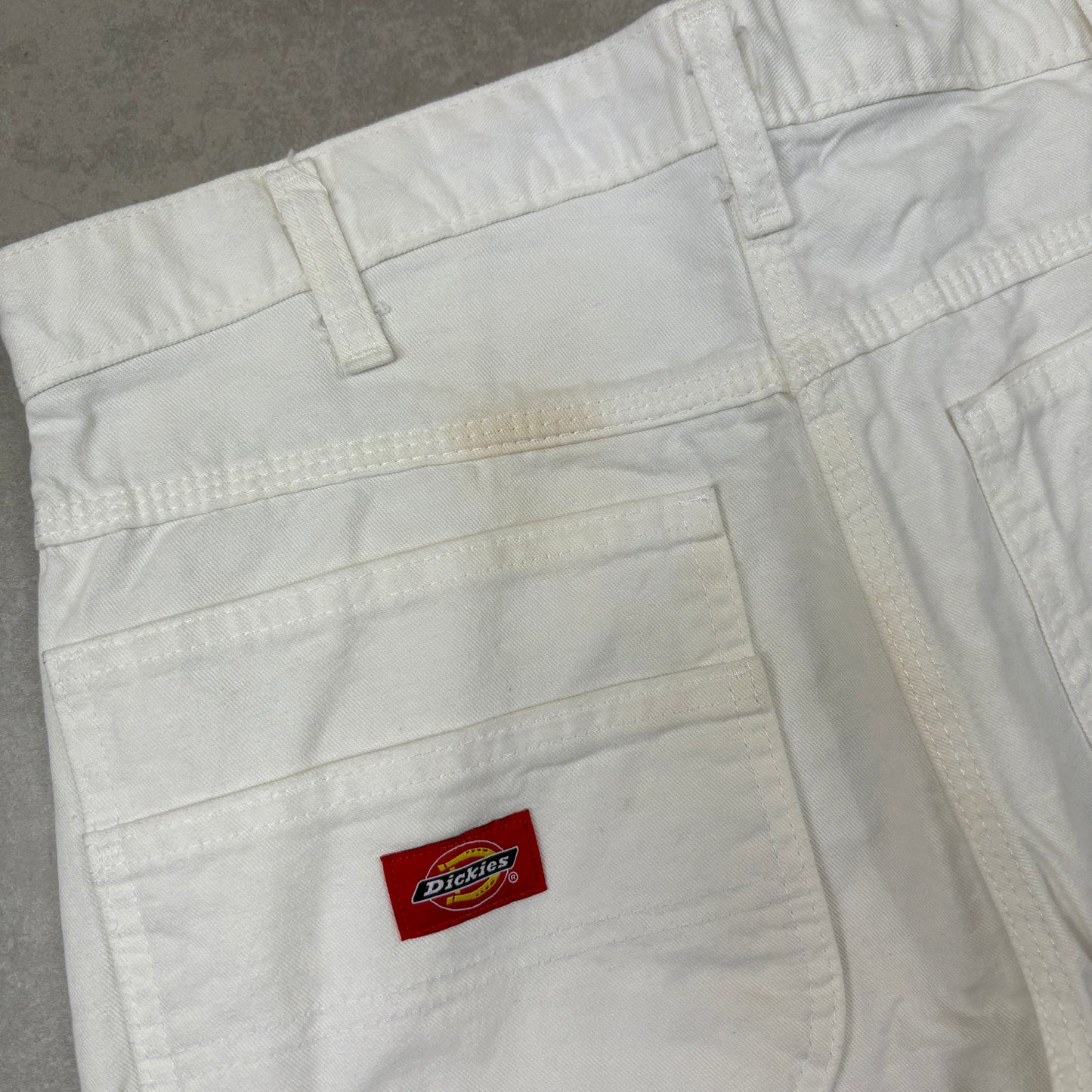 Vintage Dickies Workwear White Double Knee Carpenter Baggy Trousers - 32