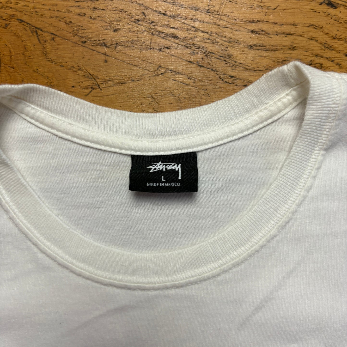 Vintage Stussy White Graphic T-Shirt - L