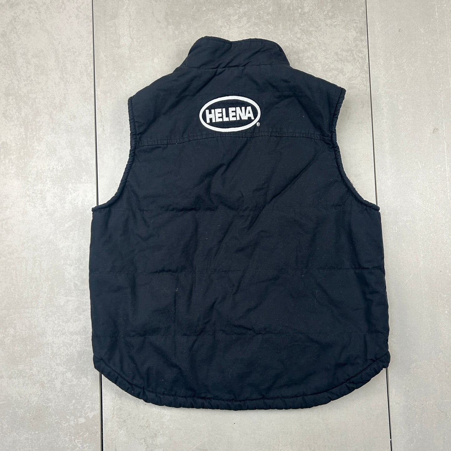Vintage Lee Fleece Lined Workwear Black Gilet Vest - L
