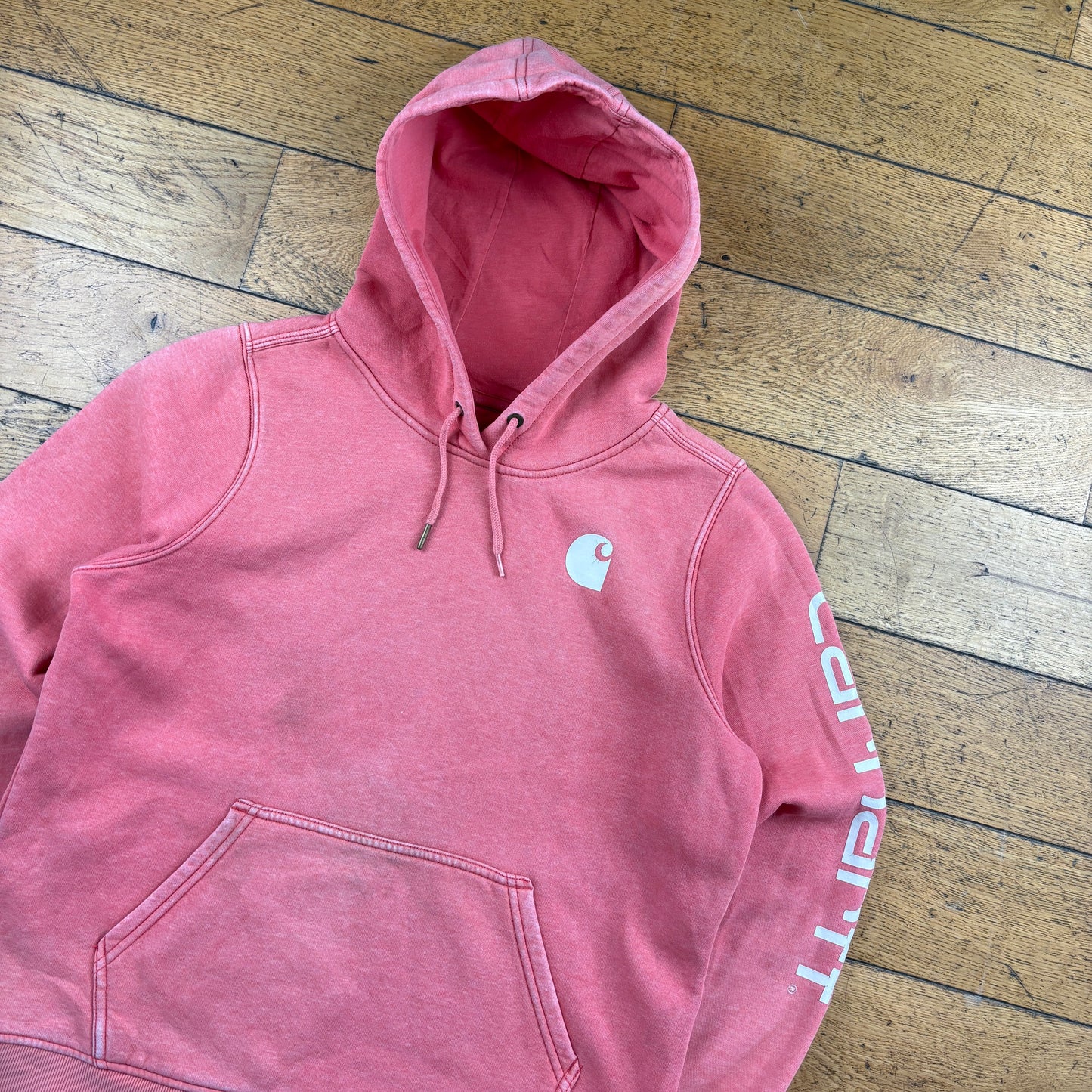 Vintage Carhartt Pink Womens Hoodie Sweatshirt - L