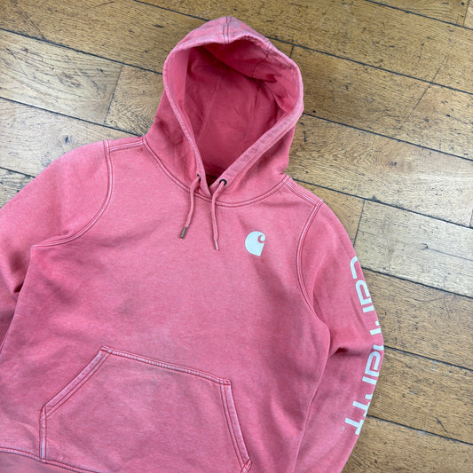 Vintage Carhartt Pink Womens Hoodie Sweatshirt - L