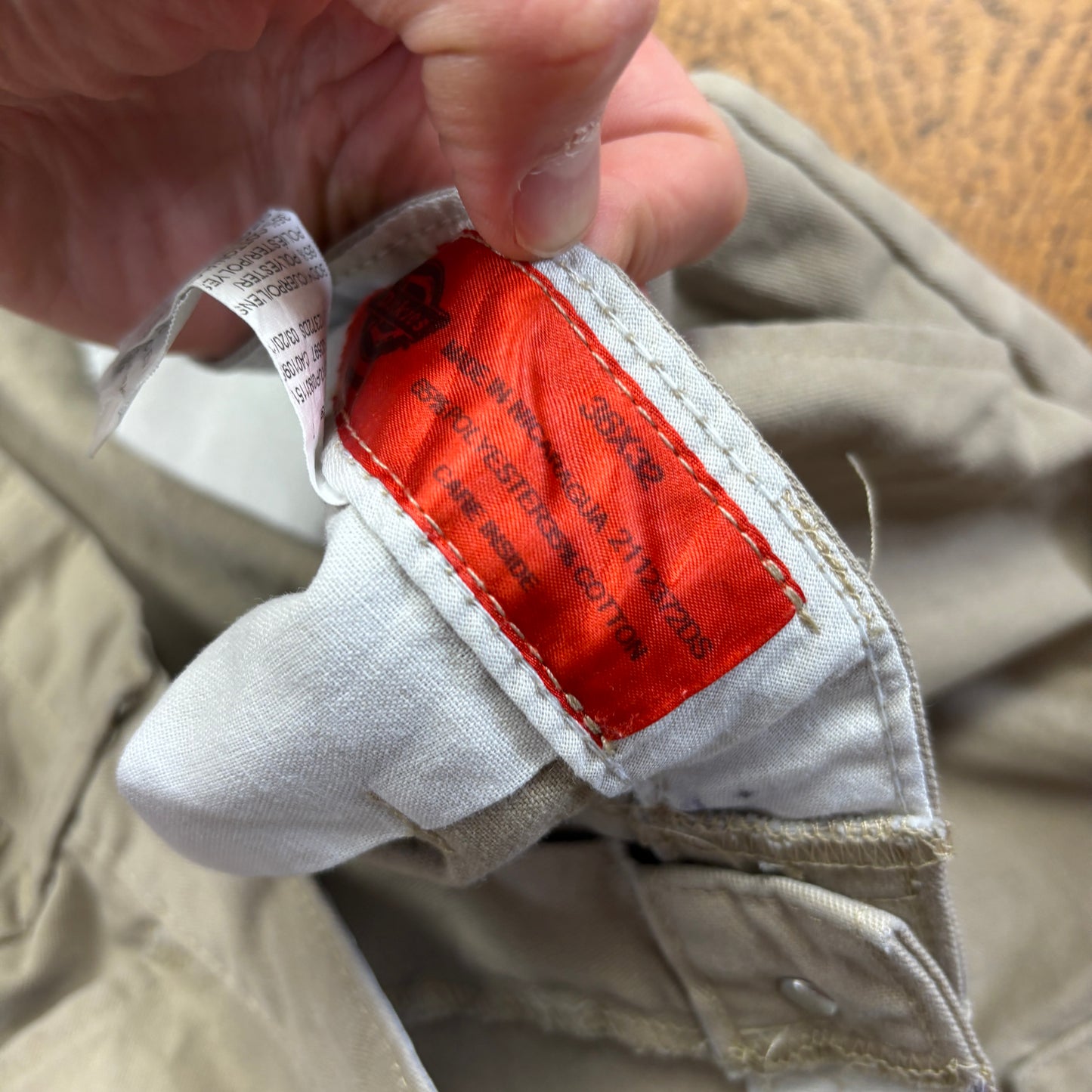 Vintage Dickies 874 Cream Cargo Baggy Skate Trousers - 34