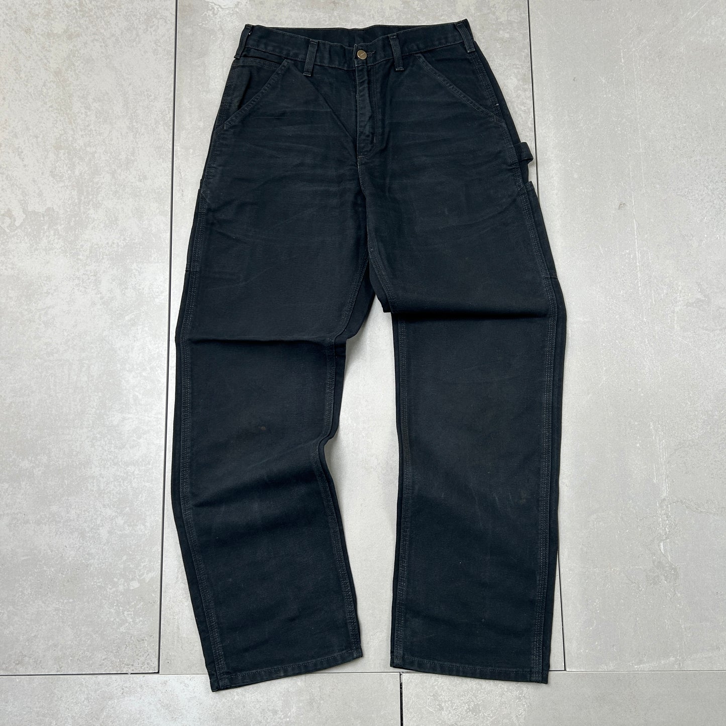 Vintage Carhartt Black Workwear Carpenter Baggy Trousers - 30