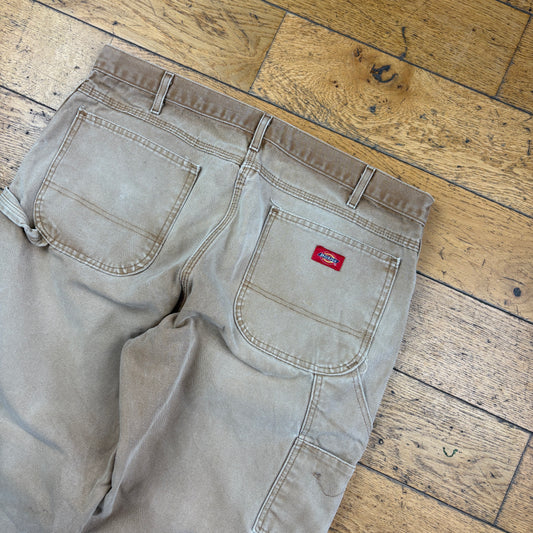 Vintage Dickies Brown Workwear Carpenter Baggy Trousers - 38