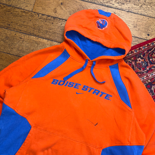 Vintage 90s Nike Orange Hoodie Centre Swoosh Embroidered Sweatshirt - XL
